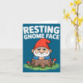Carte Resting Gnome Face Cute Funny Christmas Kawaii Car (Fleur jaune)