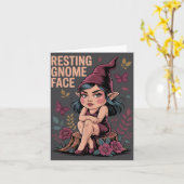 Carte Resting Gnome Face Cute Funny Christmas Kawaii Car (Fleur jaune)