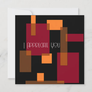 Carte Résumé géométrique Gratitude Brown rouge orange