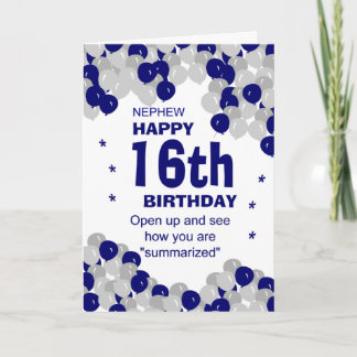 Carte résumé neveu d'anniversaire