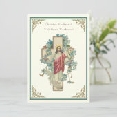 Carte Résurrection florale byzantine de Pâques Jésus (Debout devant)