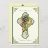 Carte Résurrection florale byzantine de Pâques Jésus (Devant / Derrière)