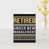 Carte Retired Under New Management Funny Retirement _1  (Fleur jaune)