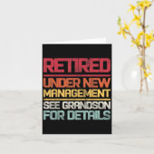 Carte Retired Under New Management See Grandson For Deta (Fleur jaune)