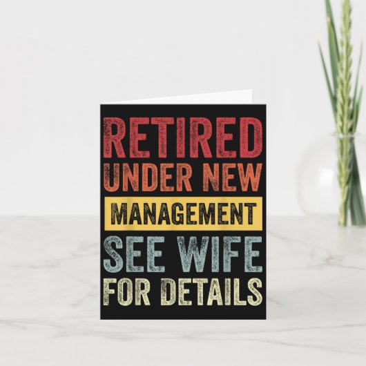 Carte Retired Under New Management See Wife For Details (Devant)