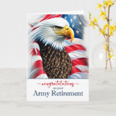 Carte Retirement Congratulations Eagle and American Flag (Fleur jaune)