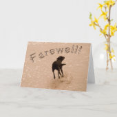 Carte Retirement Farewell Running Labrador on the Beach (Fleur jaune)
