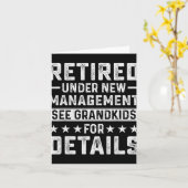 Carte Retirement Gag Party Retired Under New Management (Fleur jaune)