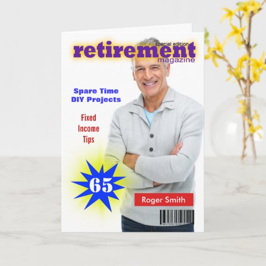 Carte Retirement Magazine Cover (Fleur jaune)