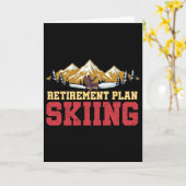 Carte Retirement Plan Skiing Vintage Sunset Retro Skier  (Fleur jaune)