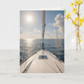 Carte Retirement Sailboat On Calm Ocean Water (Fleur jaune)