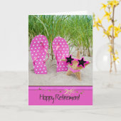 Carte Retirement-starfish et flip-flops (Fleur jaune)