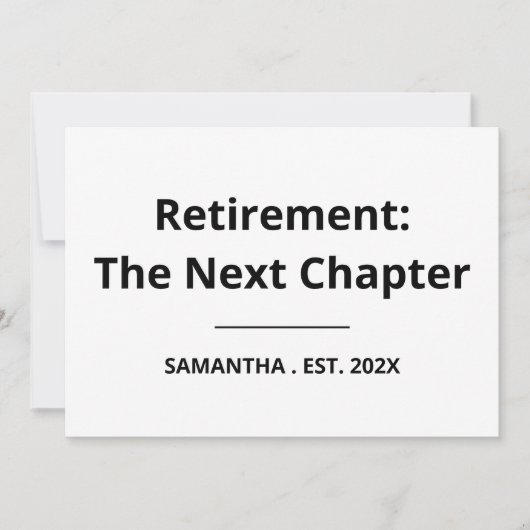 Carte Retirement: The Next Chapter Funny Retirement Card (Devant)