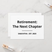 Carte Retirement: The Next Chapter Funny Retirement Card (Devant/Arrière en situation)