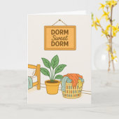 Carte Retour à College Dorm Funny Laverie (Fleur jaune)