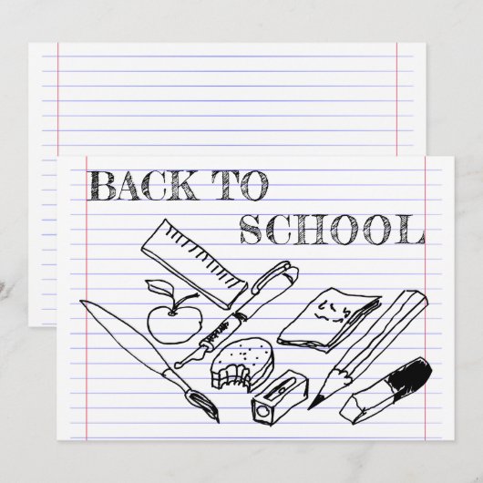 Carte Retour à l'école (Devant / Derrière)