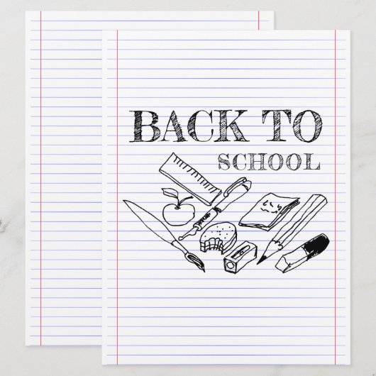 Carte Retour à l'école (Devant / Derrière)