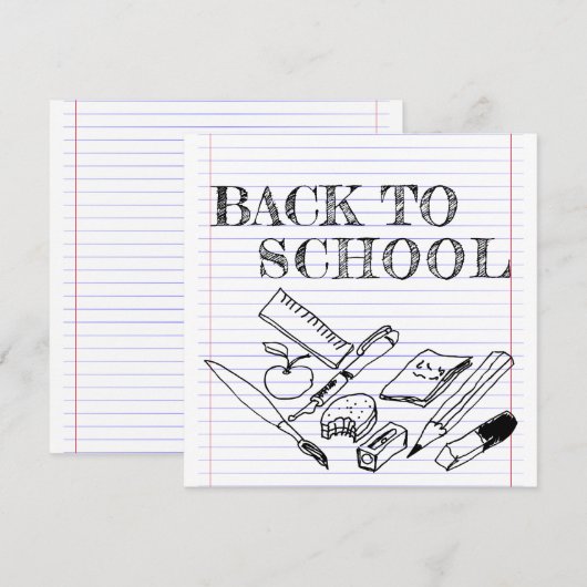 Carte Retour à l'école (Devant / Derrière)