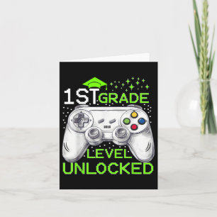 Carte Retour À L'École 1Er Niveau Gamer Garçons Déverrou