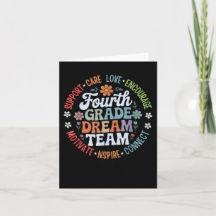 Carte Retour à l'école 4e année Dream Team Teacher Care