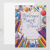 Carte Retour à l'école – Amusant & Coloré (Devant / Derrière)