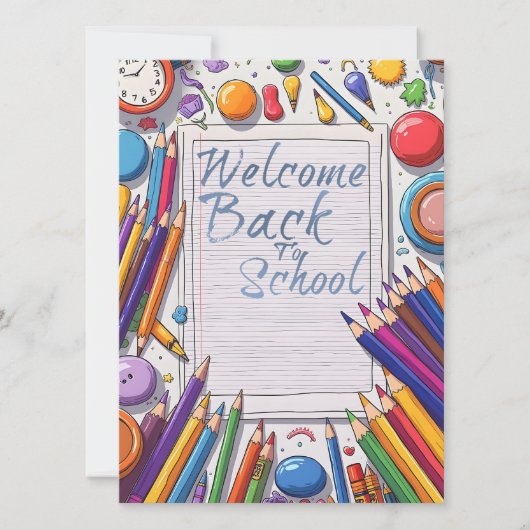 Carte Retour à l'école – Amusant & Coloré (Devant)