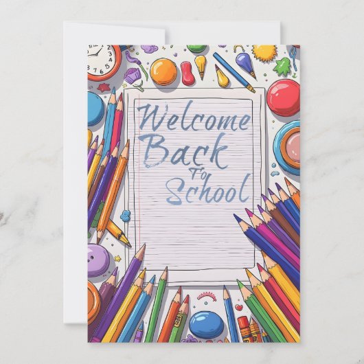 Carte Retour à l'école – Amusant & Coloré (Devant)