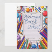 Carte Retour à l'école – Amusant & Coloré (Devant / Derrière)
