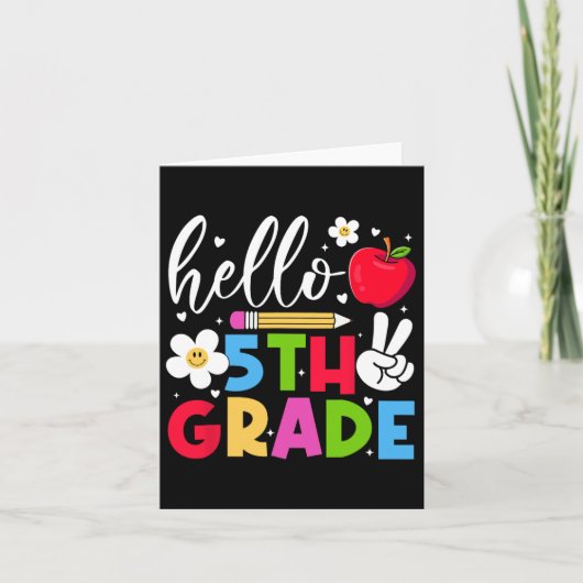 Carte Retour à l'école Bonjour équipe de cinquième année (Devant)