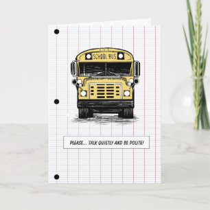 Carte Retour à l'école - Bus - Humour - n'importe quel â