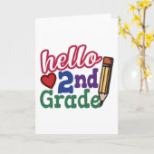 Carte Retour À L'École Cadeau - Bonjour Deuxième (2e ann (Fleur jaune)