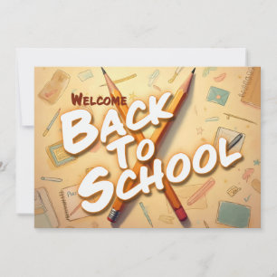 Carte Retour à l'école – Conception d'art au crayon