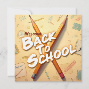 Carte Retour à l'école – Conception d'art au crayon
