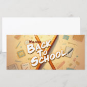 Carte Retour à l'école – Conception d'art au crayon (Devant / Derrière)