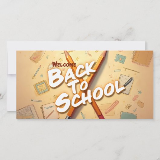 Carte Retour à l'école – Conception d'art au crayon (Devant)