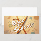 Carte Retour à l'école – Conception d'art au crayon (Devant / Derrière)