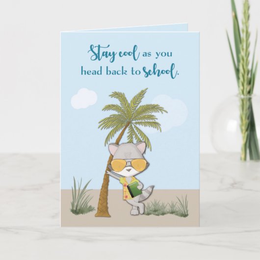 Carte Retour à l'école Cool Funny Raccoon dans lunettes  (Devant)