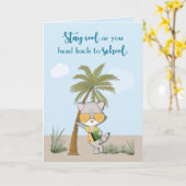 Carte Retour à l'école Cool Funny Raccoon dans lunettes  (Fleur jaune)