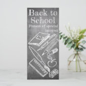 Carte Retour à l'école dans le style tableau de bord (Debout devant)