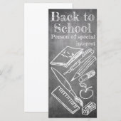 Carte Retour à l'école dans le style tableau de bord (Devant / Derrière)