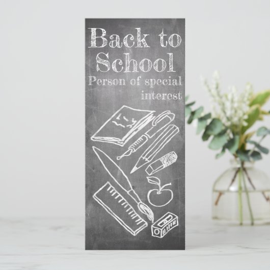 Carte Retour à l'école dans le style tableau de bord (Debout devant)