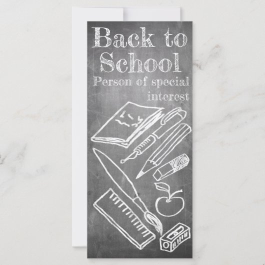Carte Retour à l'école dans le style tableau noir (Devant)