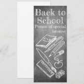 Carte Retour à l'école dans le style tableau noir (Devant / Derrière)
