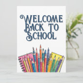 Carte Retour à l'école – Début Coloré (Debout devant)