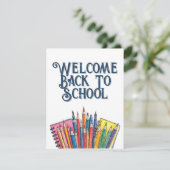 Carte Retour à l'école – Début Coloré (Debout devant)