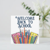 Carte Retour à l'école – Début Coloré (Debout devant)