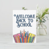 Carte Retour à l'école – Début Coloré (Debout devant)