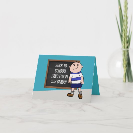 Carte Retour à l'école élève de cinquième année (Devant)