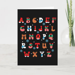 Carte Retour à l'école Enseignant Noël Alphabet Vacances