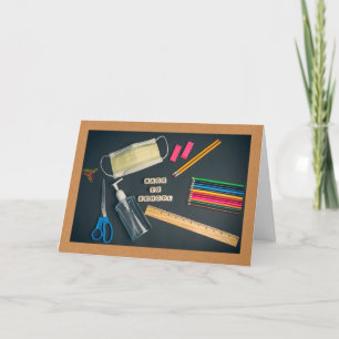 Carte Retour À L'École Fournitures Pendant Le Pandem Cor